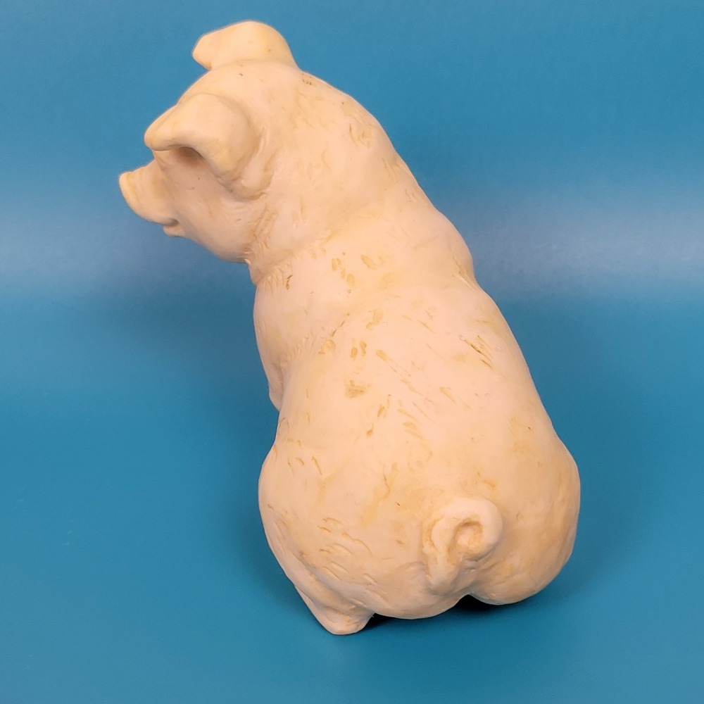 Vintage Hen-Feathers Happy Pig‎ Hog Figurine Fiberstone Resin Stone 3" Whimsical - Picture 4 of 9
